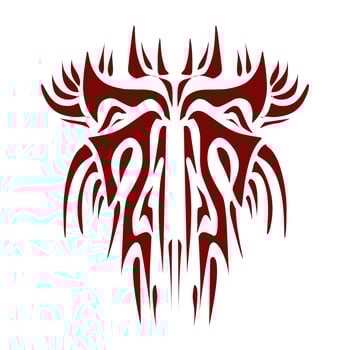 Maroon color tribal design illustration. Perfect for tattoos, stickers, icons, logos, hats, wallpaper elements vector