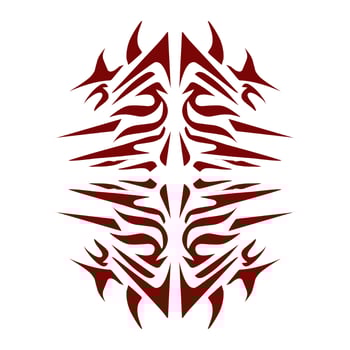 Maroon color tribal design illustration. Perfect for tattoos, stickers, icons, logos, hats, wallpaper elements vector