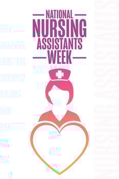 National Nursing Assistants Week. Holiday concept. Template for background, banner, card, poster with text inscription. Vector EPS10 illustration.