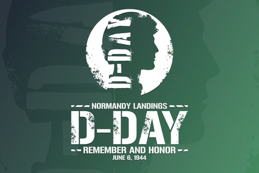 D-Day. Normandy Landings. Remember and Honor. June 6, 1944. Holiday concept. Template for background, banner, card, poster with text inscription. Vector EPS10 illustration.