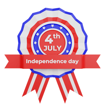 3d rendering Happy fourth of july american independence day png