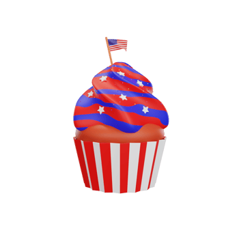 3d rendering Happy fourth of july american independence day png