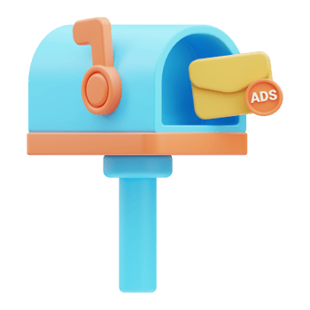 Email ads marketing 3D Illustration png