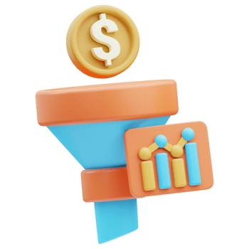 Sales Funnel marketing 3D Illustration png