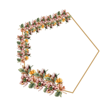 Flowers autumn wreath, for card,background. Watercolor illustration. Cartoon hand drawn background with flower for design. Perfect for wedding invitation. png