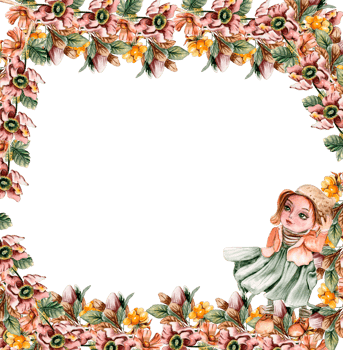 Flowers autumn square frame, border for card. Watercolor illustration for scrapbooking . Hand drawn background with flower for design. Perfect for wedding invitation. png