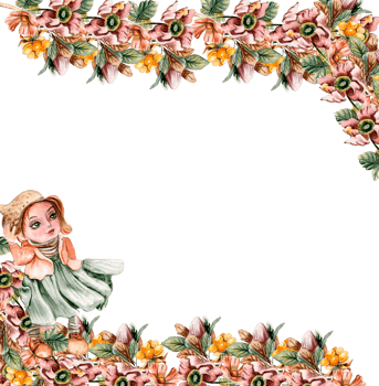 Flowers autumn square frame, border for card. Watercolor illustration for scrapbooking isolated . Hand drawn background with flower for design. Perfect for wedding invitation. png