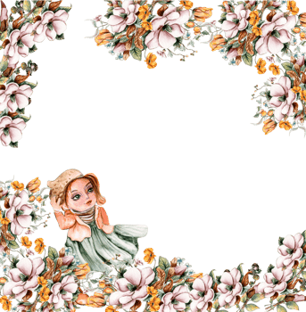 Flowers autumn square frame, border for card. Watercolor illustration for scrapbooking with flower for design. Perfect for wedding invitation. png