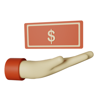 3d icon cash isolated on transparent background png