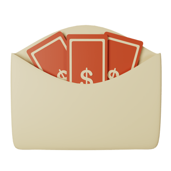 3d icon income isolated on transparent background png