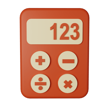 3d icon calculator isolated on transparent background png