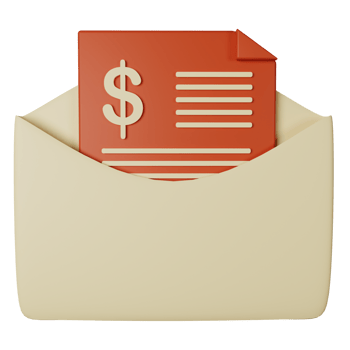 3d icon invoice isolated on transparent background png
