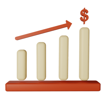 3d icon profit isolated on transparent background png
