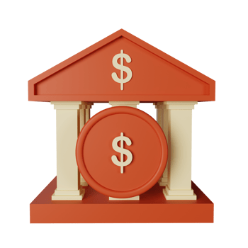 3d icon bank isolated on transparent background png