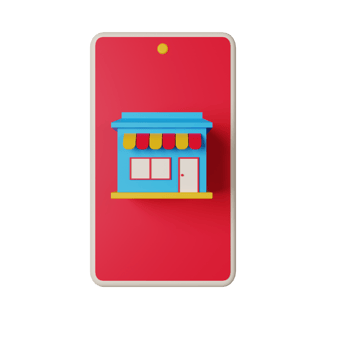 3d icon mobile store isolated on transparent background png