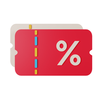 3d icon coupon isolated on transparent background png