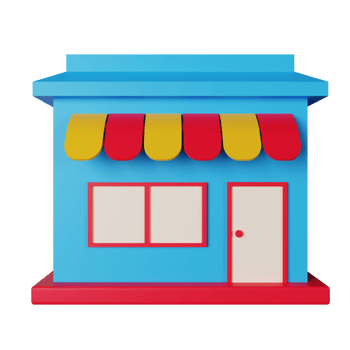 3d icon store isolated on transparent background png