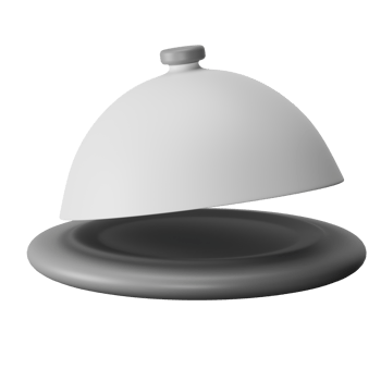 3d icon food serving isolated on transparent background png