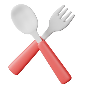 3d icon cutlery isolated on transparent background png