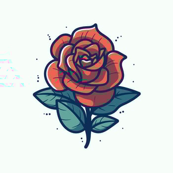 Flowers roses, red buds and green leaves. Isolated red rose. Vector illustration.