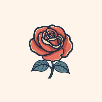 Flowers roses, red buds and green leaves. Isolated red rose. Vector illustration.