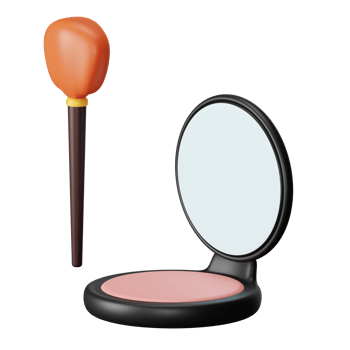 3d icon makeup isolated on transparent background png