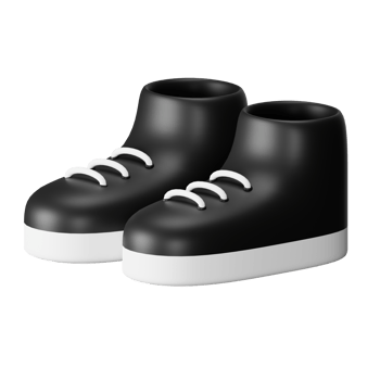 3d icon shoes isolated on transparent background png