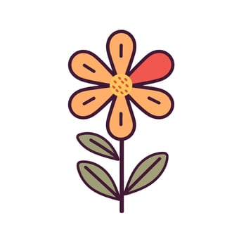 Decorative flower icons in flat style. Spring plant silhouette collection. Floral clipart illustration vector