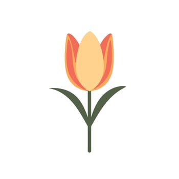 Decorative flower icons in flat style. Spring plant silhouette collection. Floral clipart illustration vector