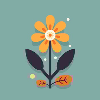 Decorative flower icons in flat style. Spring plant silhouette collection. Floral clipart illustration vector
