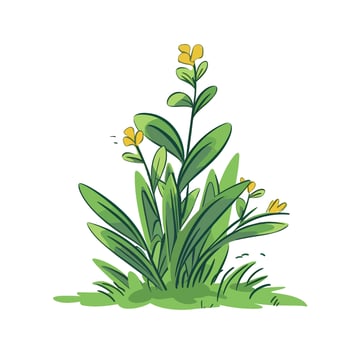Decorative flower icons in flat style. Spring plant silhouette collection. Floral clipart illustration vector