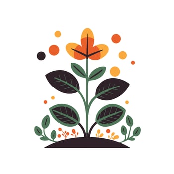 Decorative flower icons in flat style. Spring plant silhouette collection. Floral clipart illustration vector