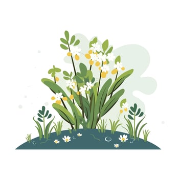 Decorative flower icons in flat style. Spring plant silhouette collection. Floral clipart illustration vector