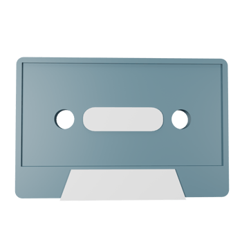 3d icon cassette isolated on transparent background png