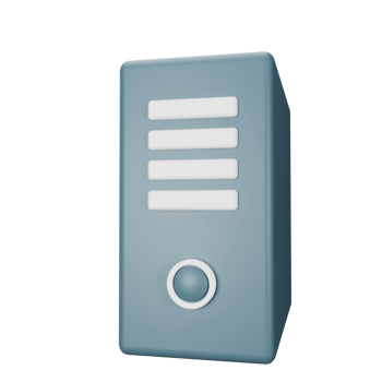 3d icon cpu tower isolated on transparent background png