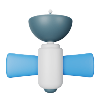 3d icon satellite isolated on transparent background png