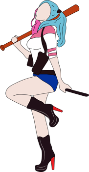 Cosplay beautiful woman with suit . png