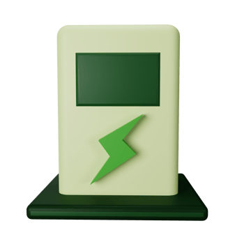 3d icon electric station isolated on transparent background png