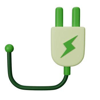 3d icon power plug isolated on transparent background png