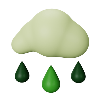 3d icon rainy isolated on transparent background png