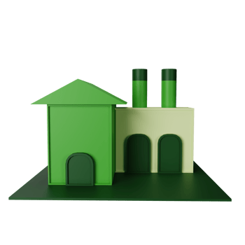 3d icon factory isolated on transparent background png