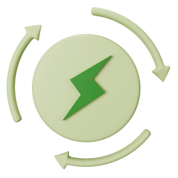 3d icon rewenable energy isolated on transparent background png