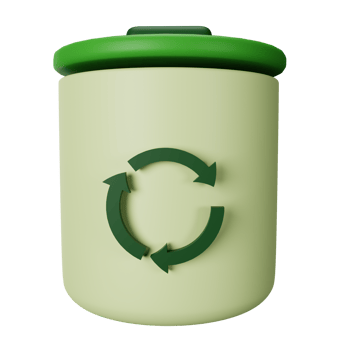 3d icon recycle bin isolated on transparent background png