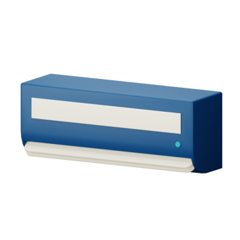3d icon air conditioner isolated on transparent background png