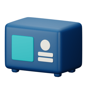 3d icon microwave isolated on transparent background png