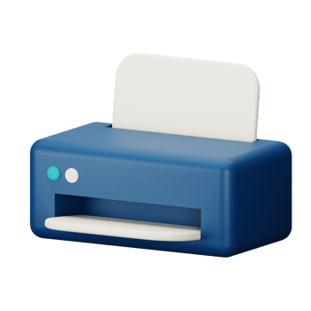 3d icon printer isolated on transparent background png