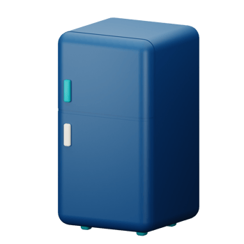 3d icon refrigerator isolated on transparent background png