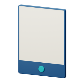 3d icon tablet isolated on transparent background png