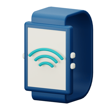 3d icon smartwatch isolated on transparent background png