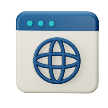 3d icon website isolated on transparent background png